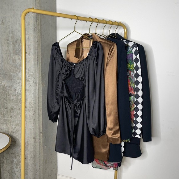 Princess Polly Nakita Long Sleeve Mini Satin Cutout Dress in Black - Picture 6 of 17